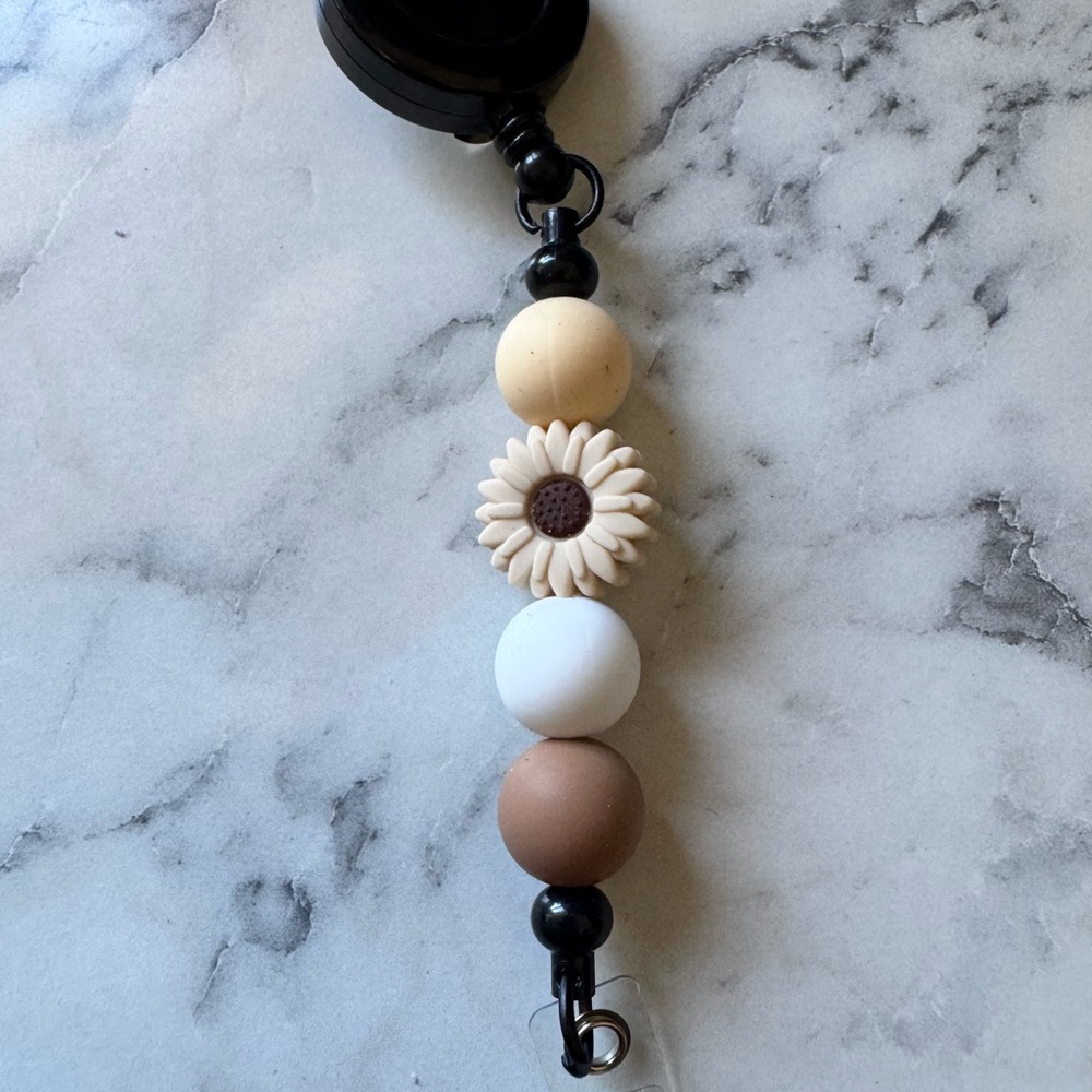 Sunflower Beaded Keychain